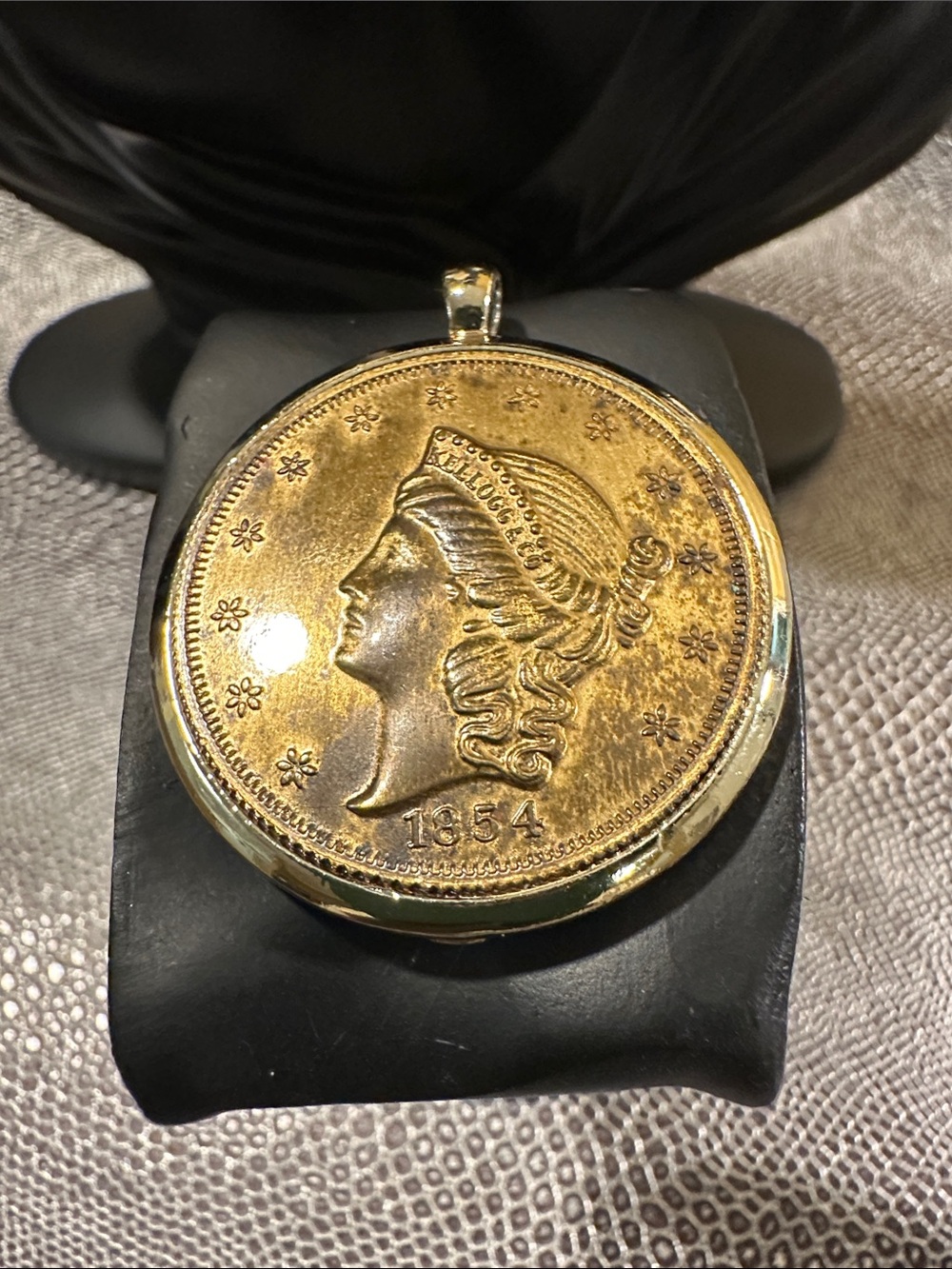 Vintage 1854 Liberty Head Replica Coin Pendant  - Women Jewelry